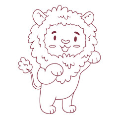Obraz premium Cute standing lion animal stroke