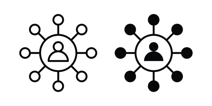 Stakeholders icon on white background. linear pictogram. Flat symbols
