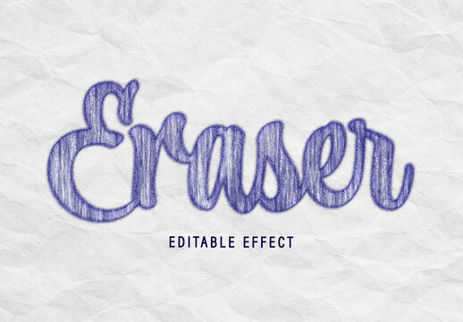 Eraser Pencil Sketch Text Effect