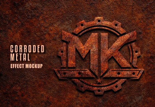 Corroded Metal Effect Mockup