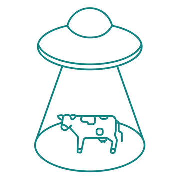 UFO taking a cow