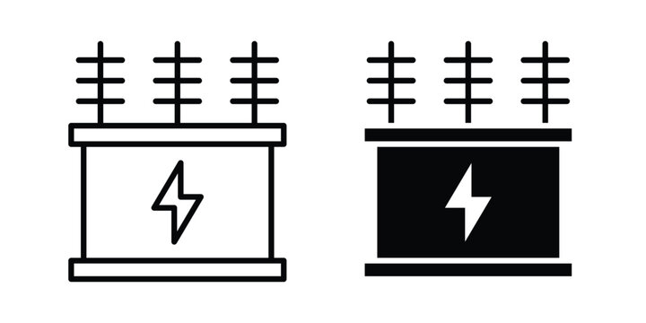 Transformer icon on white background. linear pictogram. Flat symbols