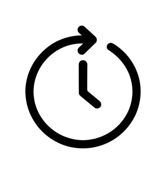Vector of a clock with an arrow pointing counterclockwise