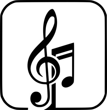 Music icon. Musical key symbol. Vector on white background.