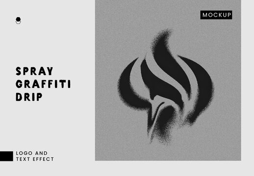 Spray Graffiti Drip Logo And Text Effect Mockup