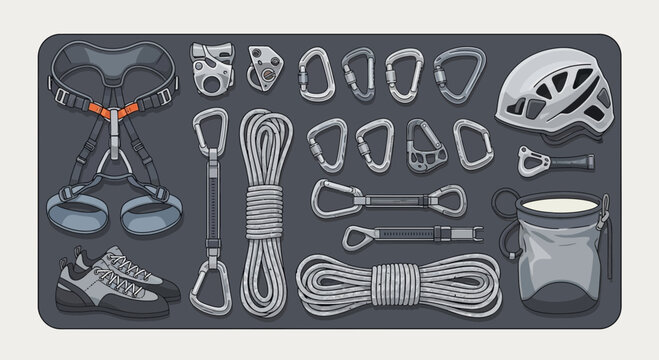 Essential Climbing Gear Collection For Outdoor Adventures And Extreme Sports