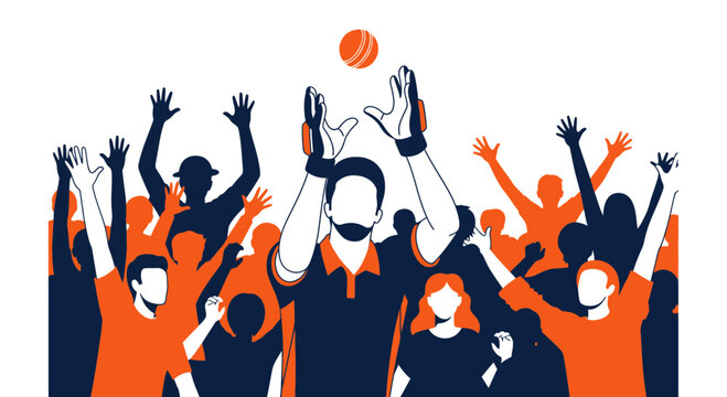 Excited Crowd Cheering Enthusiastically During a Sporting Event