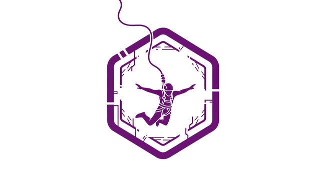 Exhilarating Bungee Jump Inside Futuristic Hexagonal Frame
