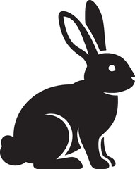 Naklejka premium Black rabbit silhouette a minimalist animal illustration