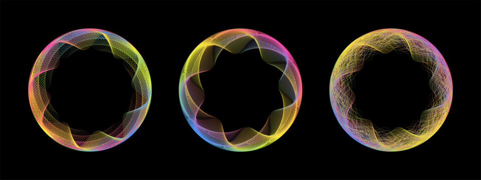 Vibrant circular gradient waves flow across a tech-inspired abstract background. Neon rings and radial lines pulse with dynamic energy, forming a modern digital sound wave display.