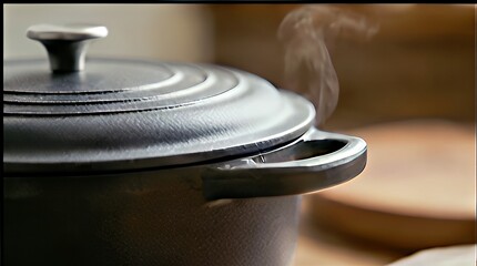 Obraz premium Premium Enameled Cast Iron Dutch Oven with Steam Vent Lid