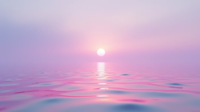 pink sunset in the sea