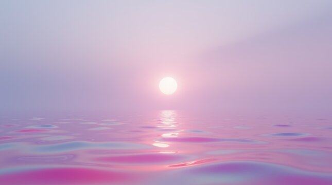 pink sunset in the sea