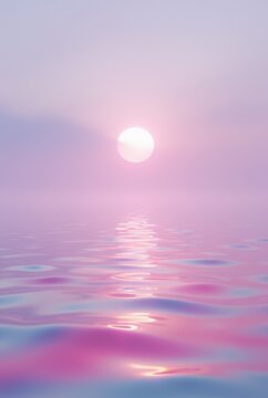 pink sunset in the sea