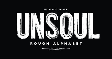 Unsoul: Rough alphabet display. Typography grunge style. © Haqqani Slab