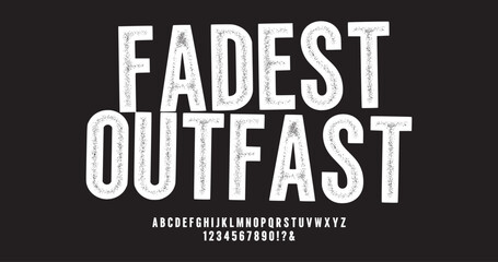 Obraz premium Distressed rough alphabet. Punk style typography.