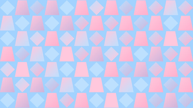 Modern Pastel Geometric Pattern with Trapezoids and Diamonds