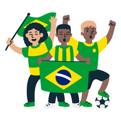 Obraz premium Brazil soccer fans