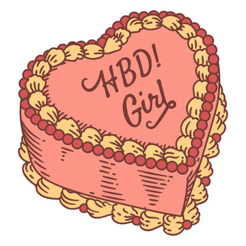 Cake with the dedication HBD girl