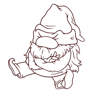 Angry bearded gnome with a big hat