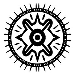 Obraz premium Aesthetic black and white symmetric mandala pattern