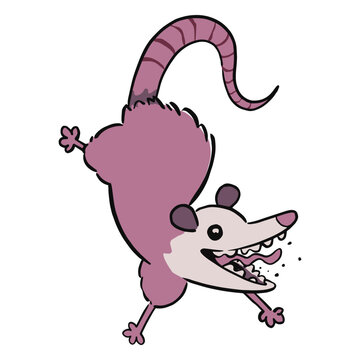 Falling playful mouse cartoon