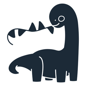 Cut-out silhouette of birthday dinosaur holding plastic pennants in its mouth