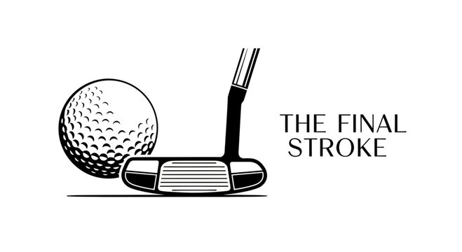 Golf Putter And Ball The Final Stroke Minimalist Design