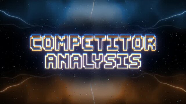 Competitor Analysis Neon text with retro style background