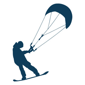 Silhouette of a person parasailing
