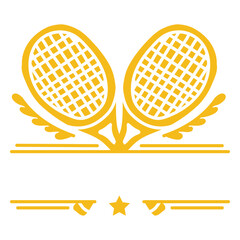 Obraz premium Two yellow tennis rackets label