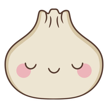 Cute dumpling icon eyes closed