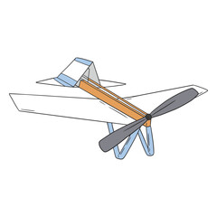 Paper airplane with propellers © Vexels