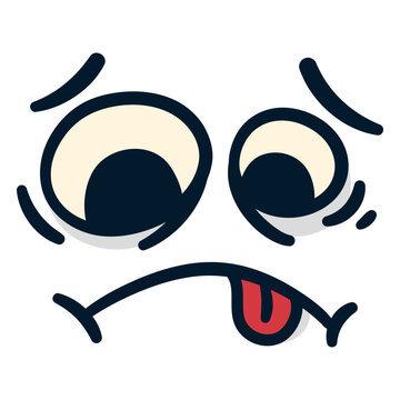 Sad face with a tongue sticking out