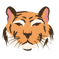 Tiger head front color stroke © Vexels