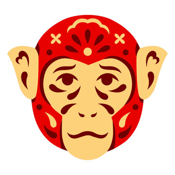 Monkey with a red mask