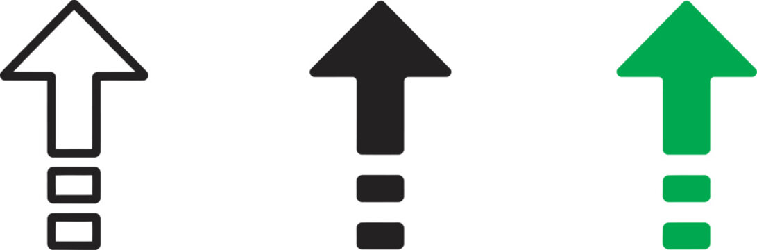 Upgrade arrow icon, increase upward symbol, level up arrow vector illustration, chart boost sign, growth pictogram, success raising arrow, green profit diagram
