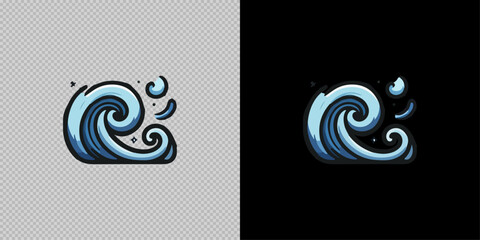 Obraz premium Abstract wave icon in modern style with gradient, decorative elements and smooth curves, isolated on light and dark backgrounds for design use