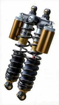 A pair of shocks on a white background