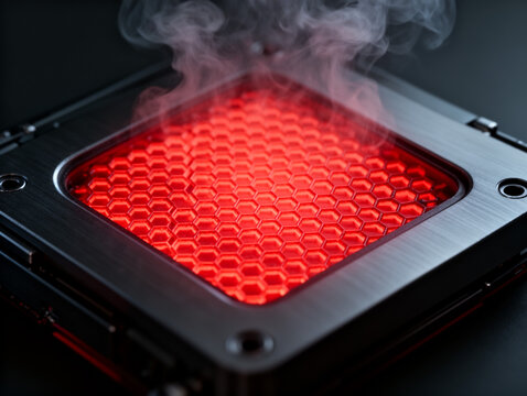 Metal Casing and Glowing Hexagonal heater - Industrial Graphene Heater Concept