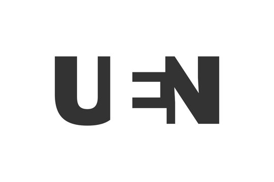 UEN logo design. Initial letter U E N bold font style for tech startups, consulting, corporate branding. Creative company name, headlines typography identity, trendy logotype.