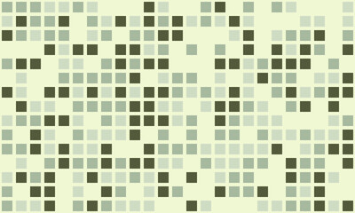 Naklejka premium Abstract mosaic pattern of varying sized squares in muted greens and beige. Ideal for website backgrounds, textile designs, or presentations needing a subtle yet sophisticated texture.