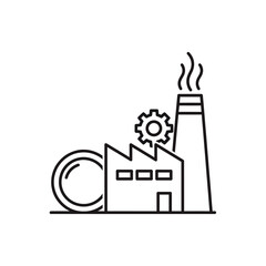 Obraz premium Industrial factory with smokestack and gear.