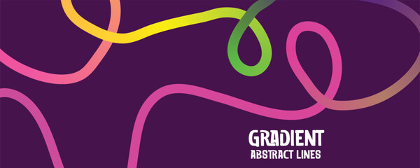 Fototapeta premium Colorful abstract gradient lines on a deep purple background