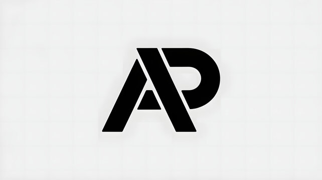 Modern Minimal AP Letter Logo Design Clean Black Vector Branding
