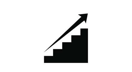 Fototapeta premium Ascending steps forming an arrow a minimalist graphic silhouette