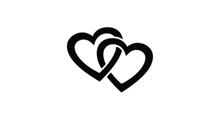 Two interlocking hearts create a romantic symbol a striking silhouette © MD