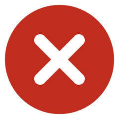 Obraz premium Red circle with an x in it