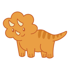 Cartoon triceratops is standing © Vexels