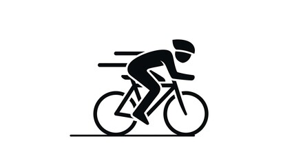 Obraz premium cyclist riding bike vector icon for sports and outdoor activity